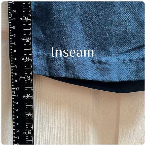 Diega Pantero Blue Linen Blend Pocket Pull On Elastic Waistband Pant Medium - Picture 9 of 12